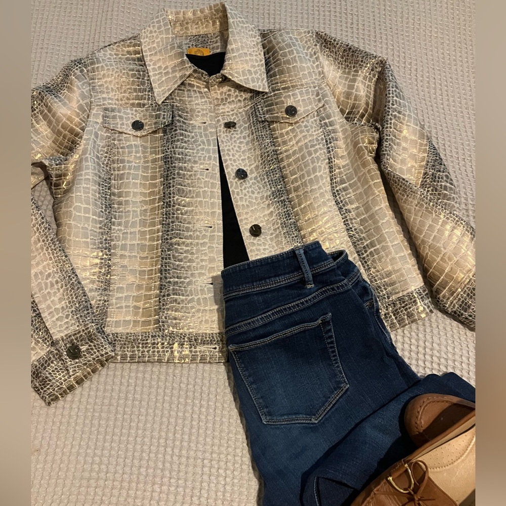 Ruby Rd. Animal Print Jacket, 6P, Jean-Style
